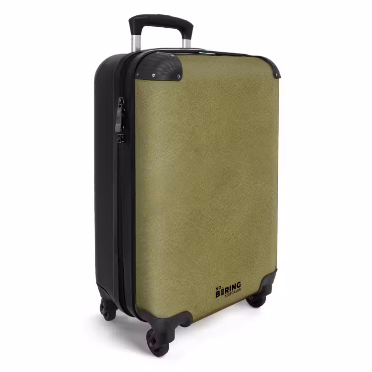 Lederen look grijs groen NBS - Handbagage koffer - Volwassenen Unisex middel -productfoto_3d