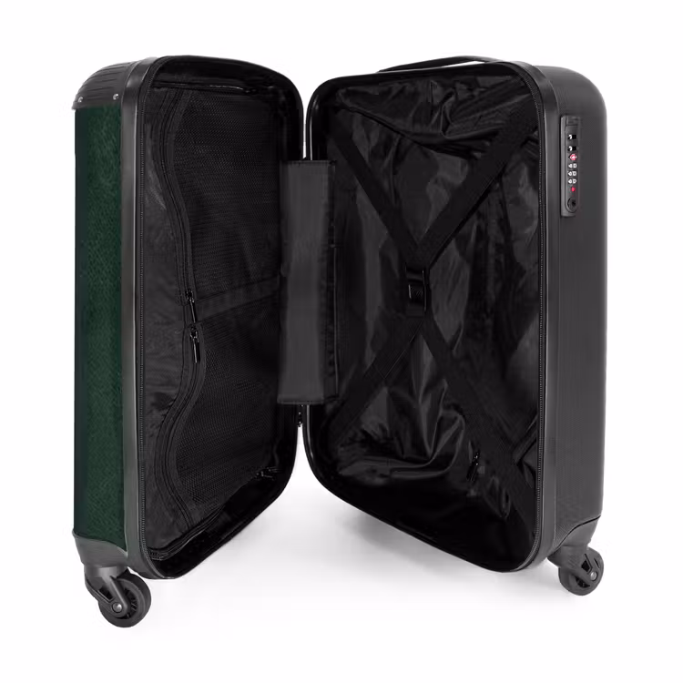 Lederen look mos groen NBS - Handbagage koffer - Volwassenen Unisex middel -binnenkant
