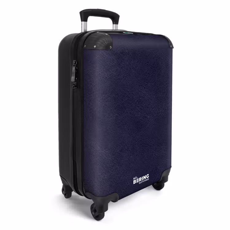 Lederen look marine blauw NBS - Handbagage koffer - Volwassenen Unisex middel -productfoto_3d