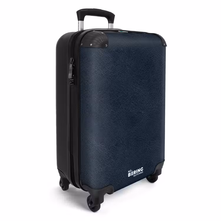 Lederen look navy blauw NBS - Handbagage koffer - Volwassenen Unisex middel -productfoto_3d