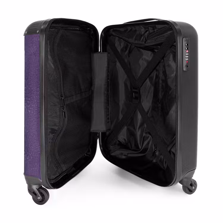 Lederen look violet paars NBS - Handbagage koffer - Volwassenen Unisex middel -binnenkant