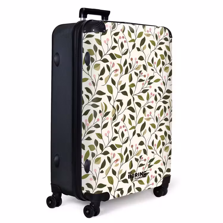 Bladeren - Bessen - Roze NBS - Handbagage koffer - Volwassenen Unisex middel -productfoto_3d