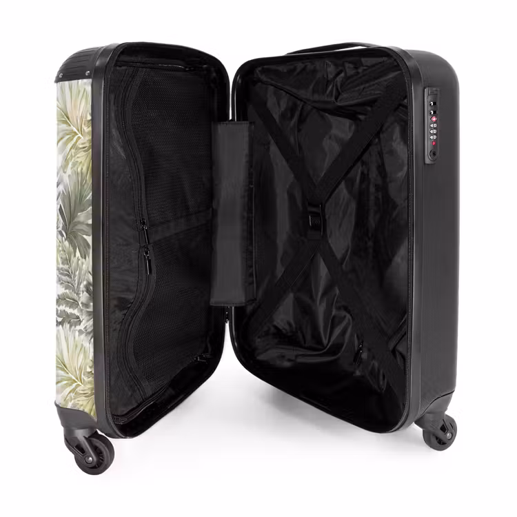 Bladeren - Botanisch - Groen NBS - Handbagage koffer - Volwassenen Unisex middel -binnenkant