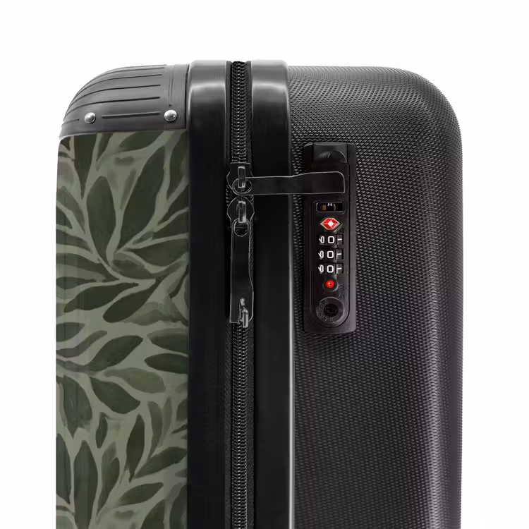 Bladeren - Organisch - Groen NBS - Handbagage koffer - Volwassenen Unisex middel -slot