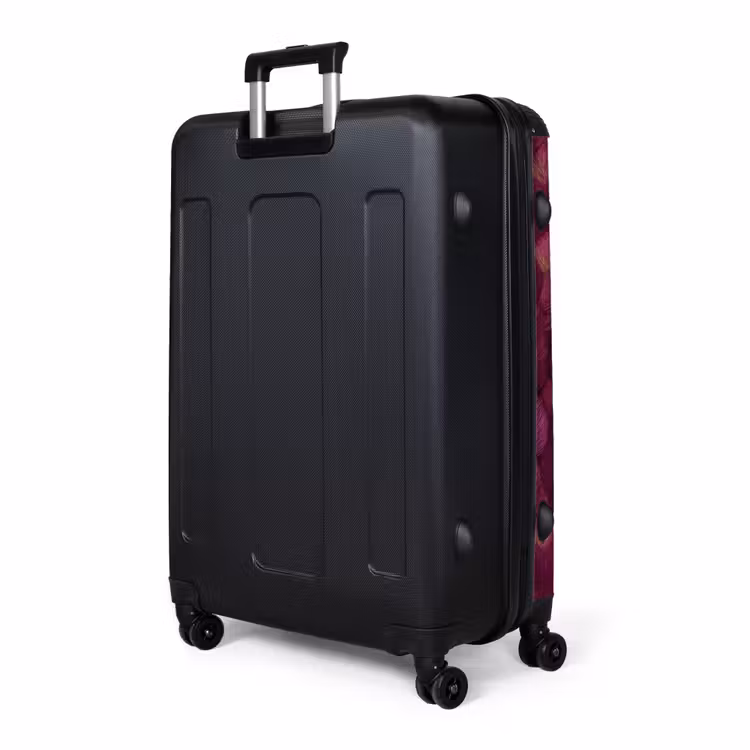 Bladeren - Patroon - Burgundy NBS - Handbagage koffer - Volwassenen Unisex middel -slot