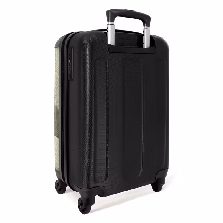 Bladeren - Structuur - Groen NBS - Handbagage koffer - Volwassenen Unisex middel -achterkant