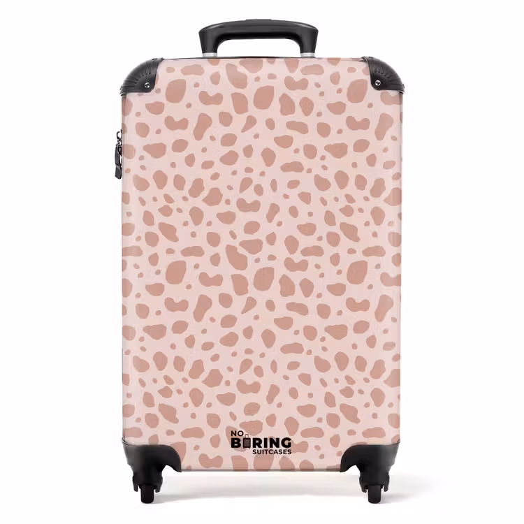 Luipaard patroon op poederroze NBS - Handbagage koffer - Volwassenen Unisex middel -productfoto_recht
