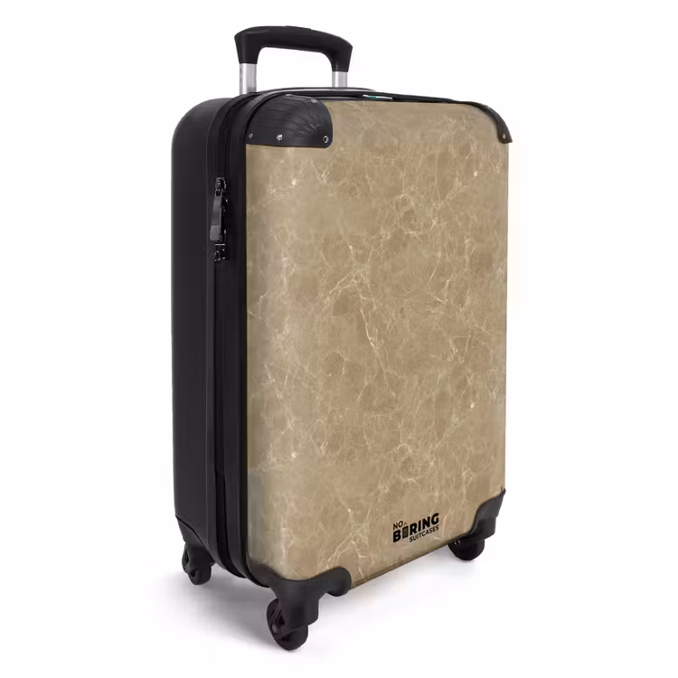 Lichtbeige - Nerven - Marmer NBS - Handbagage koffer - Volwassenen Unisex middel -productfoto_3d