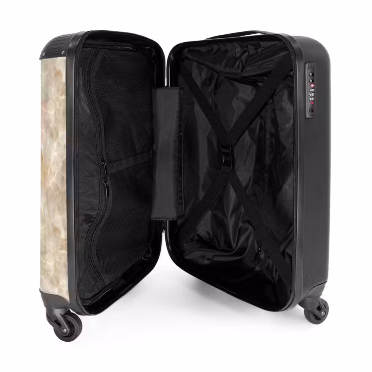 Lichtbeige - Onyx - Subtiel NBS - Handbagage koffer - Volwassenen Unisex middel -binnenkant