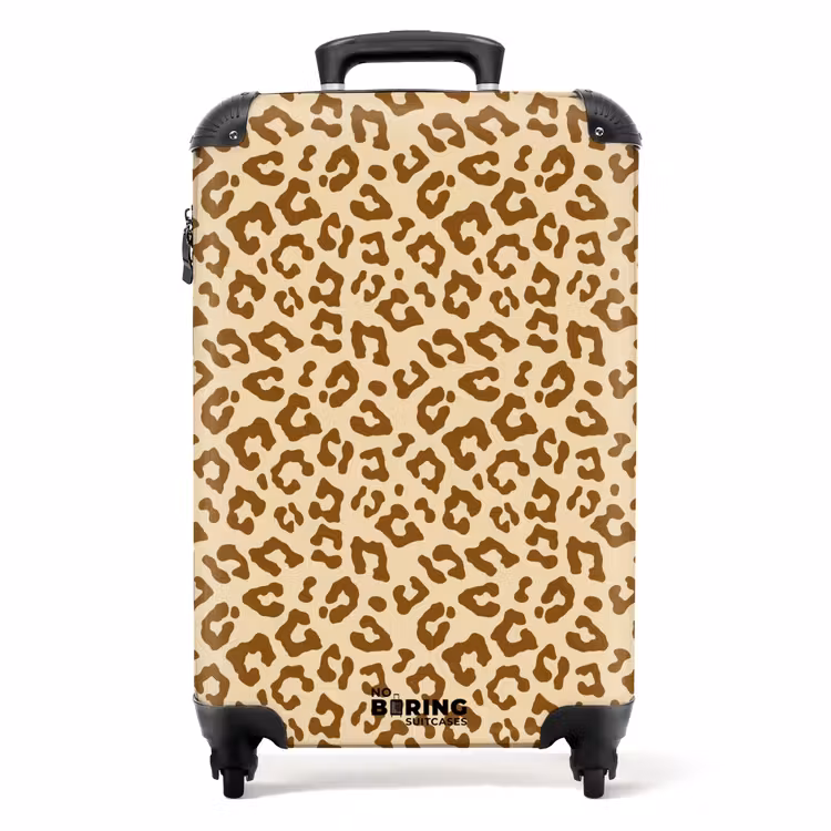 Lichtbruin luipaardpatroon NBS - Handbagage koffer - Volwassenen Unisex middel -productfoto_recht