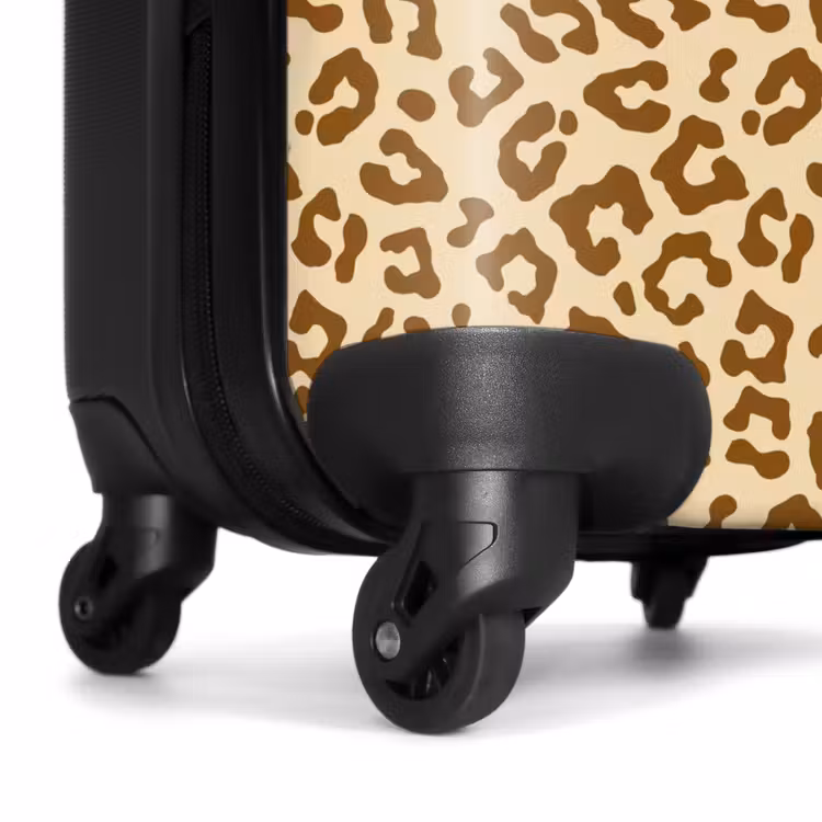 Lichtbruin luipaardpatroon NBS - Handbagage koffer - Volwassenen Unisex middel -wiel