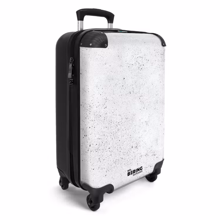 Lichtgrijs - Betonstructuur - Subtiel NBS - Handbagage koffer - Volwassenen Unisex middel -productfoto_3d