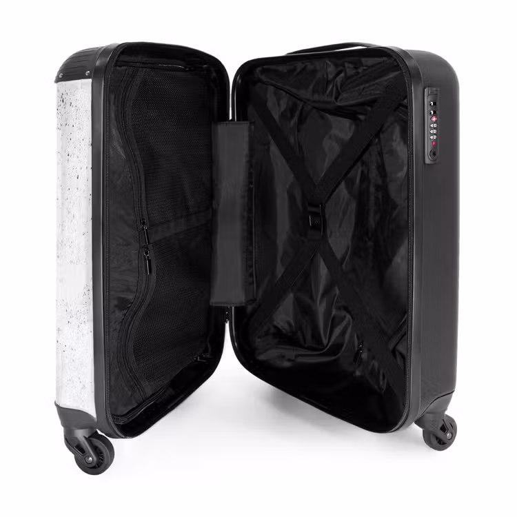 Lichtgrijs - Betonstructuur - Subtiel NBS - Handbagage koffer - Volwassenen Unisex middel -binnenkant