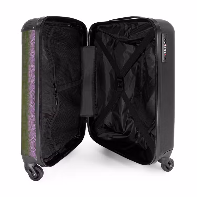 lichtpaars slangenhuid met symmetrische schubstructuur NBS - Handbagage koffer - Volwassenen Unisex middel -binnenkant