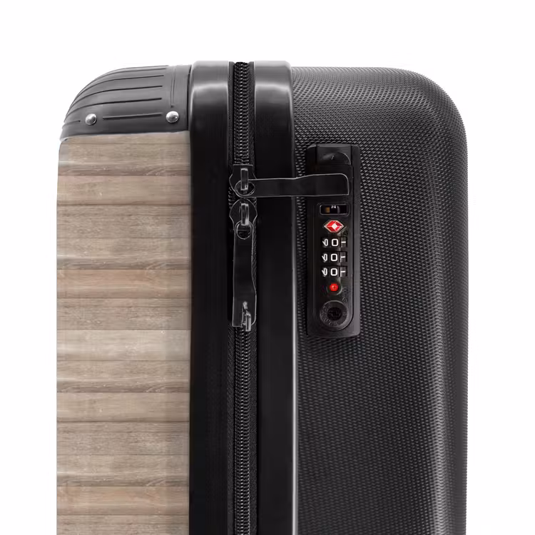 Lichte houten planken met horizontale nerf NBS - Handbagage koffer - Volwassenen Unisex middel -slot