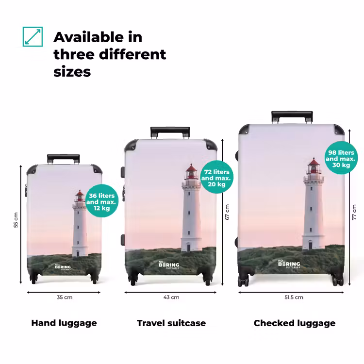 Vuurtoren - Duinlandschap - Zee NBS - Handbagage koffer - Volwassenen Unisex middel zzzzzzVergelijking_3EN