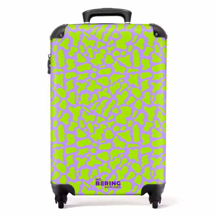 Limoenvlekken op lavendel achtergrond NBS - Handbagage koffer - Volwassenen Unisex middel -productfoto_recht