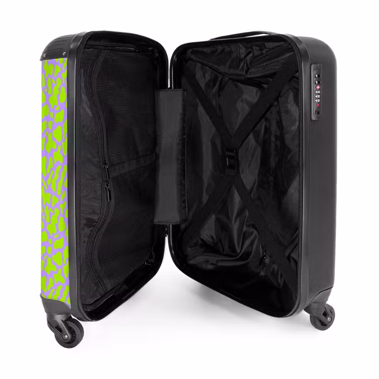 Limoenvlekken op lavendel achtergrond NBS - Handbagage koffer - Volwassenen Unisex middel -binnenkant