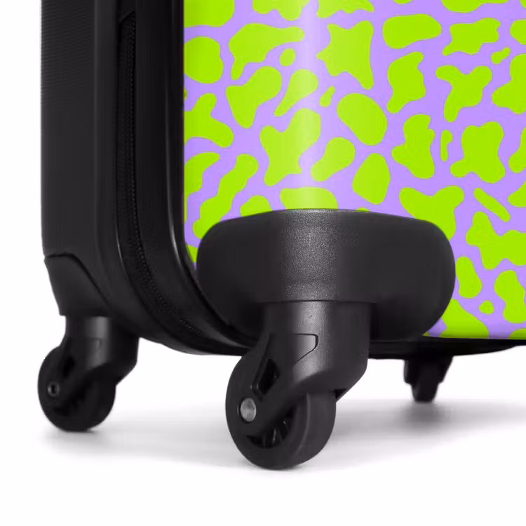 Limoenvlekken op lavendel achtergrond NBS - Handbagage koffer - Volwassenen Unisex middel -wiel