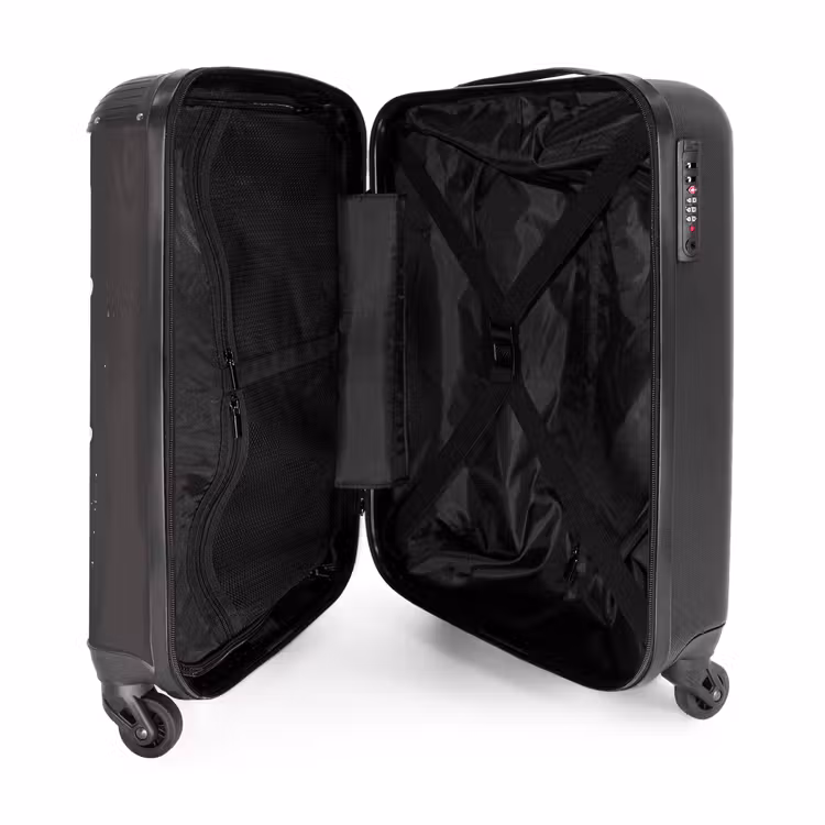 Kleine prinses op zwarte achtergrond NBS - Handbagage koffer - Unisex middel -binnenkant