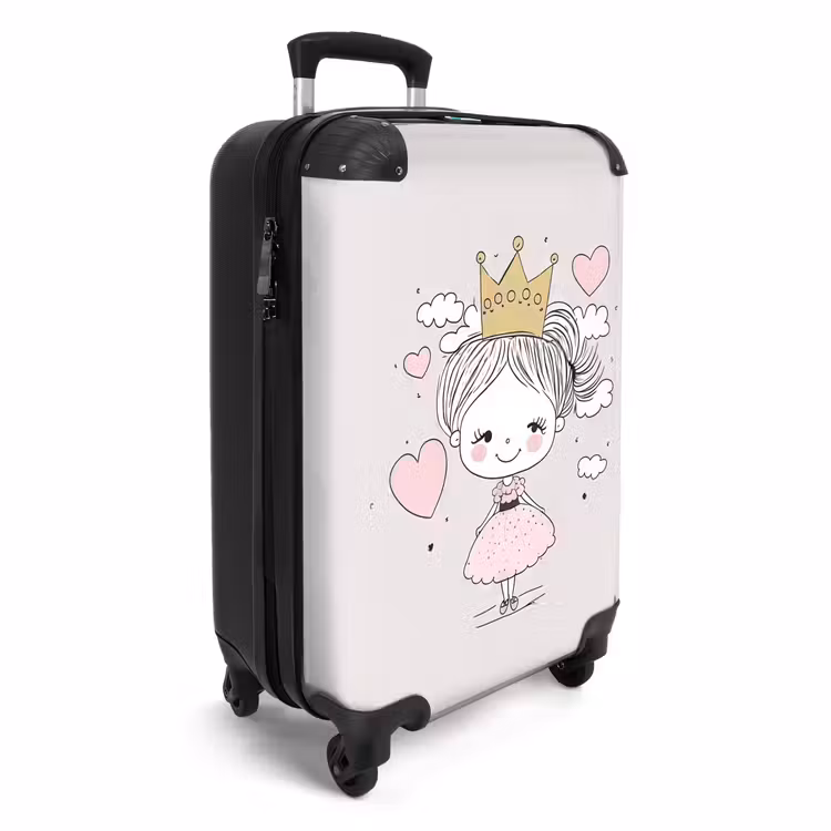 Kleine prinses met hartjes NBS - Handbagage koffer - Unisex middel -productfoto_3d