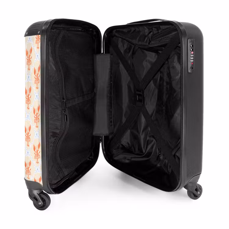 Kreeft illustratie oranje NBS - Handbagage koffer - Volwassenen Unisex middel -binnenkant