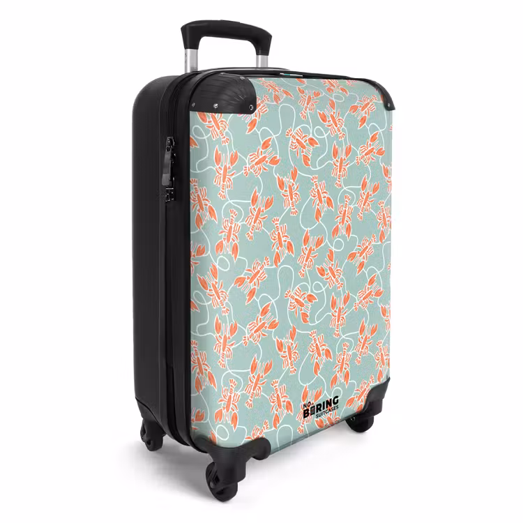 Kreeft print groen NBS - Handbagage koffer - Volwassenen Unisex middel -productfoto_3d