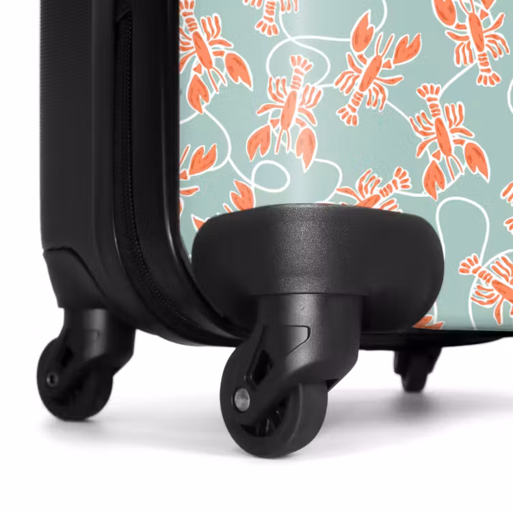 Kreeft print groen NBS - Handbagage koffer - Volwassenen Unisex middel -wiel