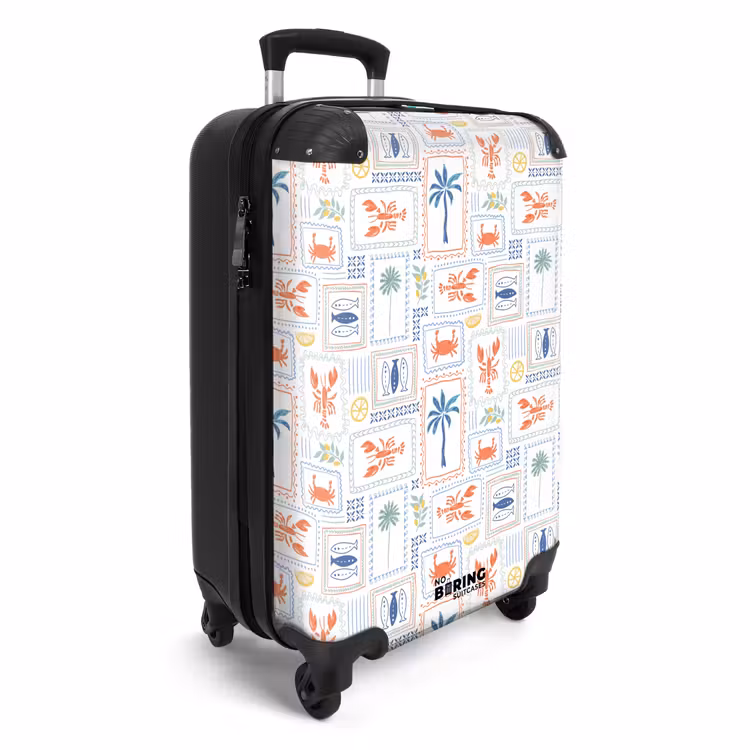Kreeft met zomer patroon kleurrijk NBS - Handbagage koffer - Volwassenen Unisex middel -productfoto_3d