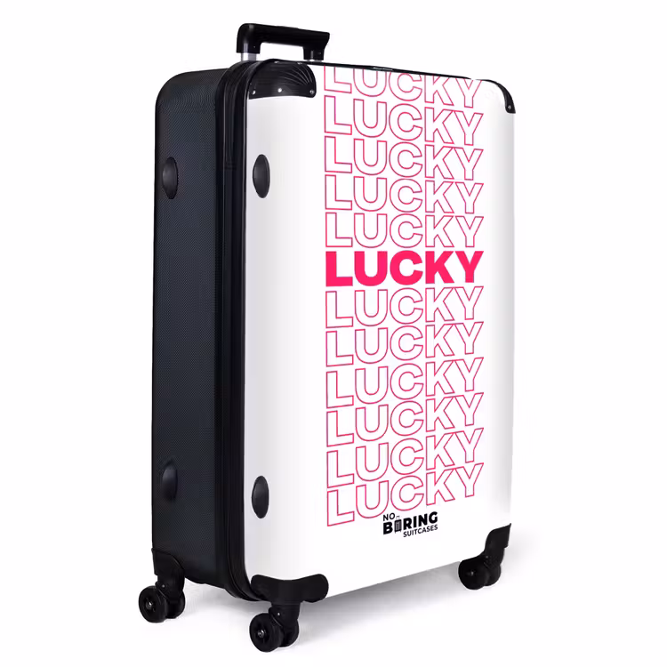 Lucky - Roze - Patroon NBS - Handbagage koffer - Volwassenen Unisex middel -productfoto_3d