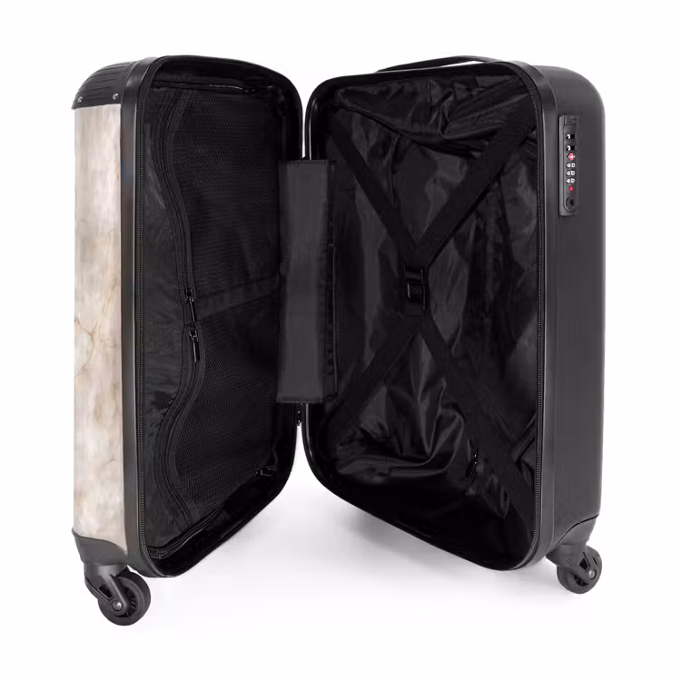 Marmer - Patroon - Klassiek NBS - Handbagage koffer - Volwassenen Unisex middel -binnenkant