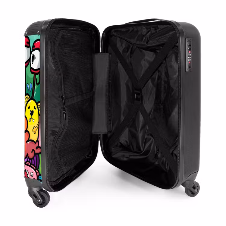 Vrolijke Monsterchaos NBS - Handbagage koffer - Unisex middel -binnenkant