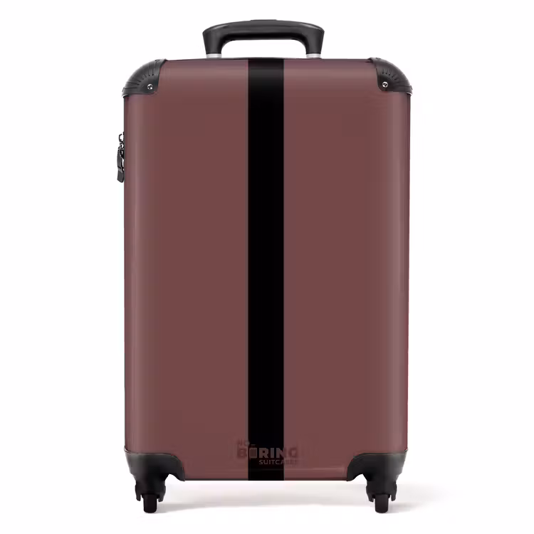 Minimal - Kastanjebruin met zwarte streep NBS - Handbagage koffer - Unisex middel -productfoto_recht
