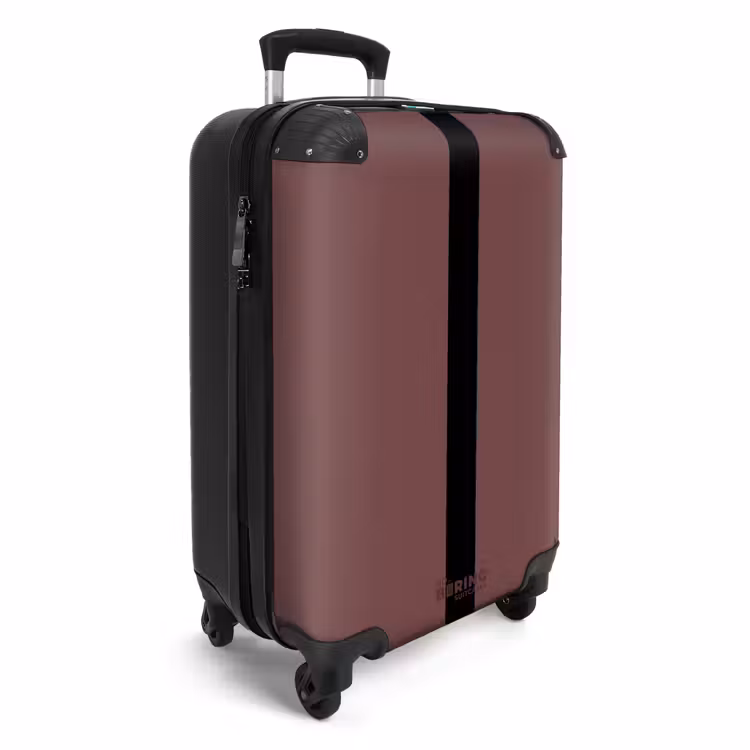 Minimal - Kastanjebruin met zwarte streep NBS - Handbagage koffer - Unisex middel -productfoto_3d