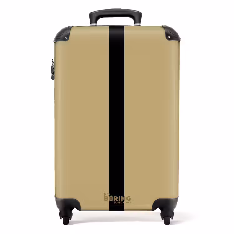 Minimal - Goudbruin met zwarte streep NBS - Handbagage koffer - Unisex middel -productfoto_recht