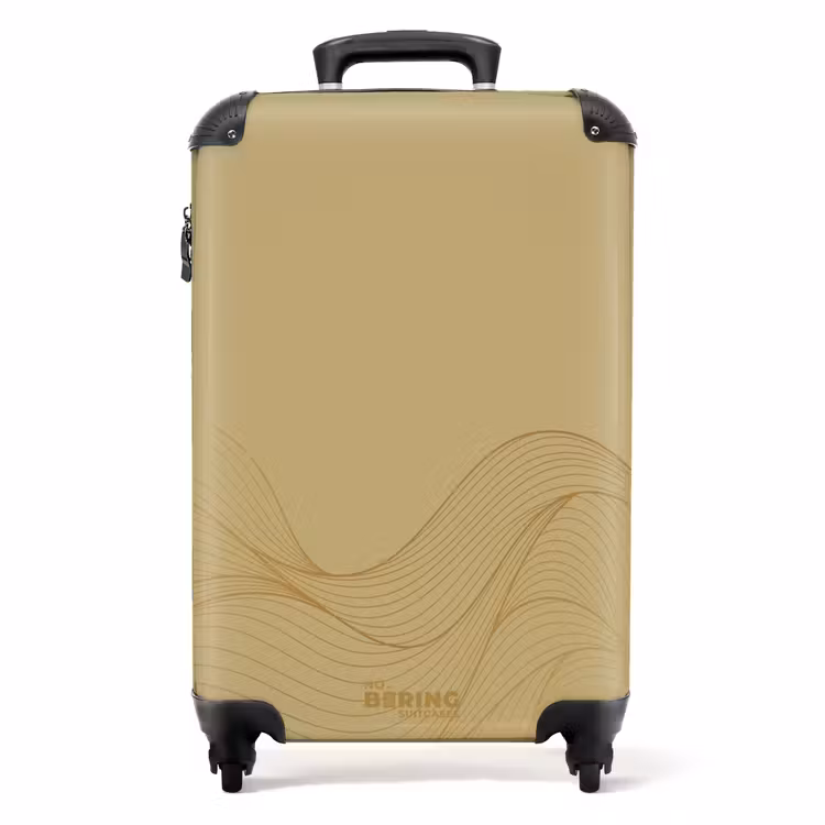 Minimal - Goudbruin met gouden golven NBS - Handbagage koffer - Unisex middel -productfoto_recht