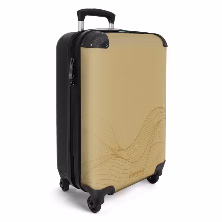 Minimal - Goudbruin met gouden golven NBS - Handbagage koffer - Unisex middel -productfoto_3d