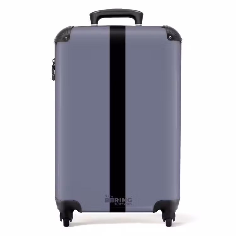 Minimal - Grijsblauw met zwarte streep NBS - Handbagage koffer - Unisex middel -productfoto_recht