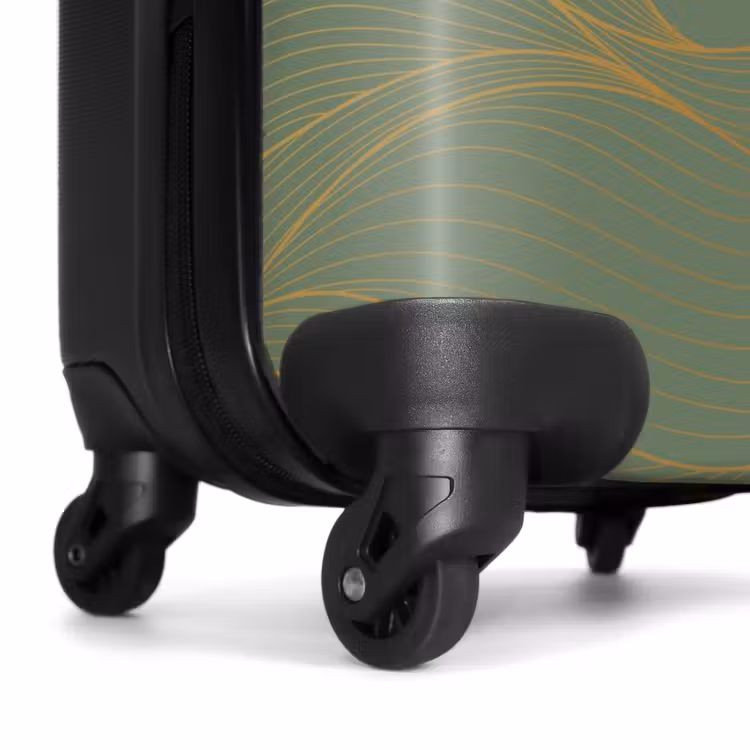 Minimal - Grijsgroen met gouden golven NBS - Handbagage koffer - Unisex middel -wiel