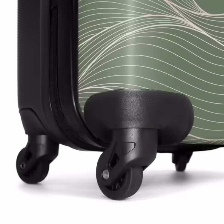 Minimal - Grijsgroen met golven NBS - Handbagage koffer - Unisex middel -wiel