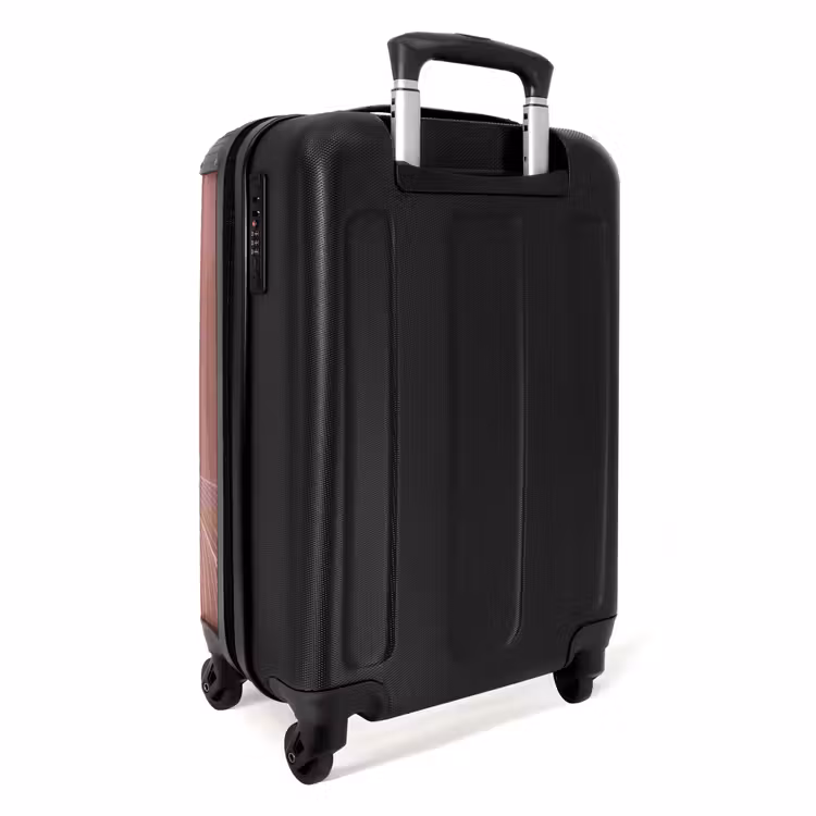 Minimal - Rozenhout met golven NBS - Handbagage koffer - Unisex middel -achterkant