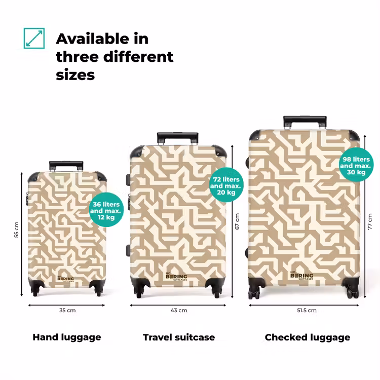 Modern - Abstract - Beige NBS - Handbagage koffer - Volwassenen Unisex middel zzzzzzVergelijking_3EN