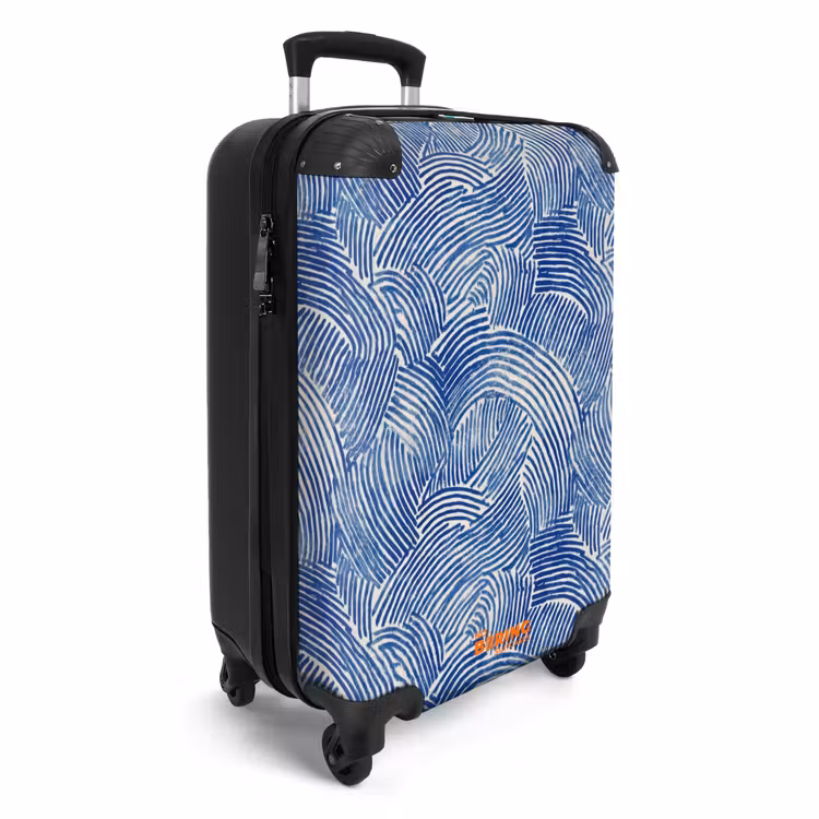 Modern - Abstract - Blauw NBS - Handbagage koffer - Volwassenen Unisex middel -productfoto_3d