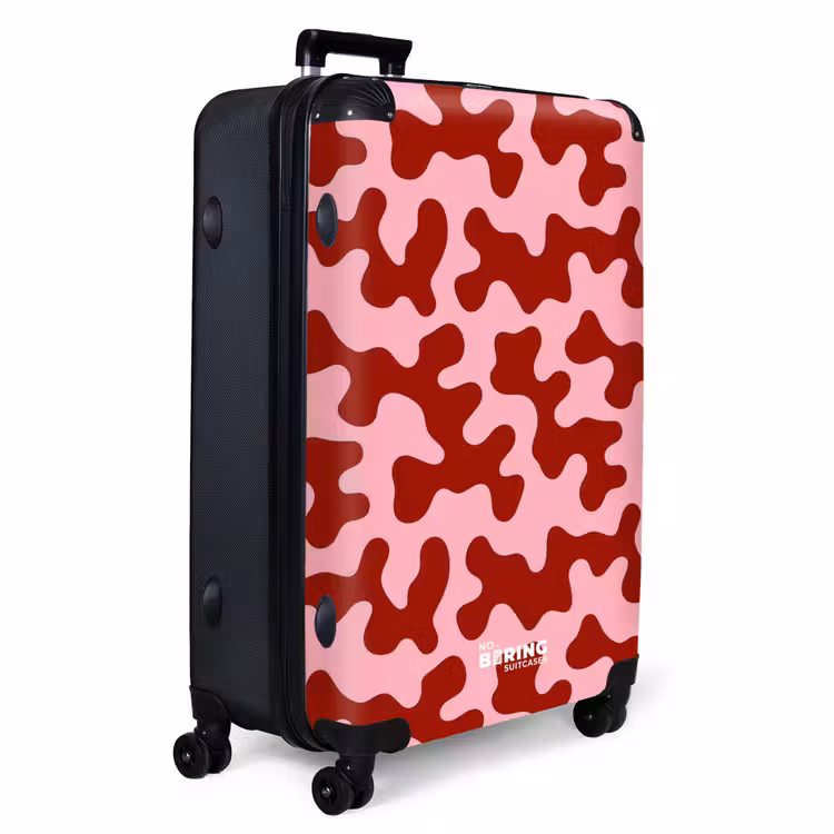 Modern - Abstract - Rood NBS - Handbagage koffer - Volwassenen Unisex middel -productfoto_3d