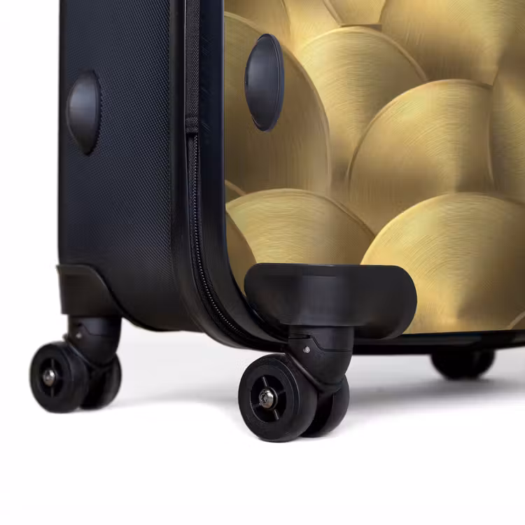 Modern - Cirkel - Goud NBS - Handbagage koffer - Volwassenen Unisex middel -achterkant