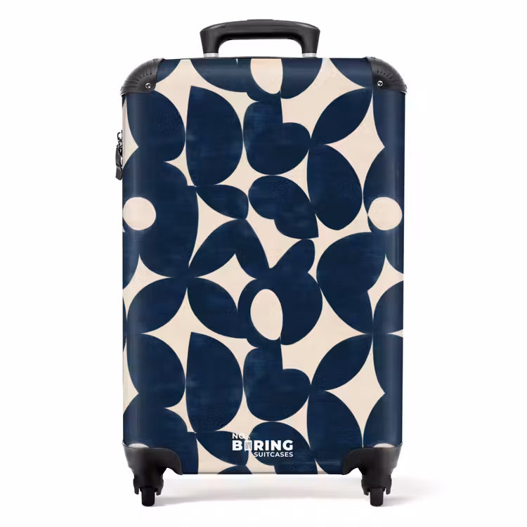 Modern - Geometrisch - Blauw NBS - Handbagage koffer - Volwassenen Unisex middel -productfoto_recht