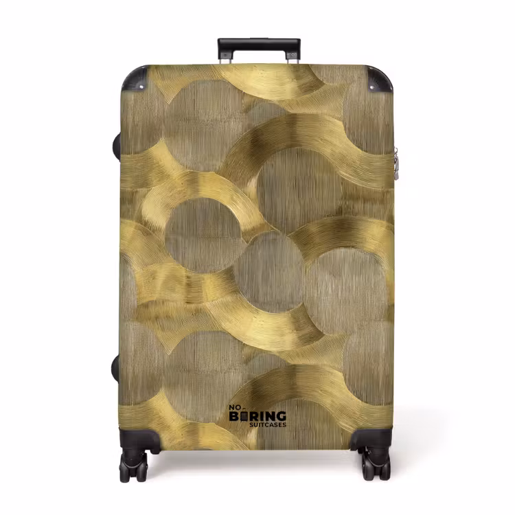 Modern - Geometrisch - Goud NBS - Handbagage koffer - Volwassenen Unisex middel -productfoto_recht