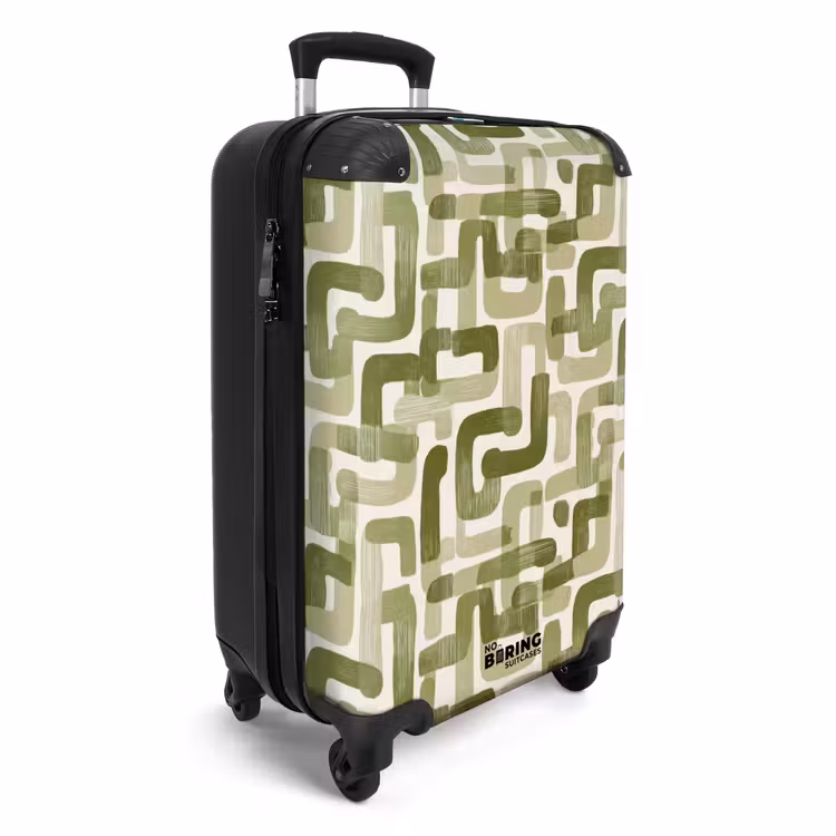 Modern - Grafisch - Groen NBS - Handbagage koffer - Volwassenen Unisex middel -productfoto_3d