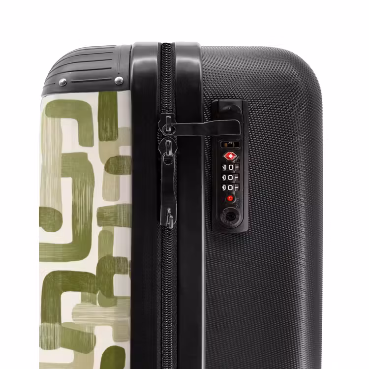 Modern - Grafisch - Groen NBS - Handbagage koffer - Volwassenen Unisex middel -slot