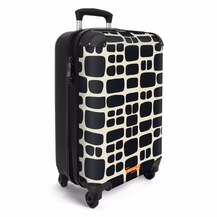 Modern - Organisch - Zwart NBS - Handbagage koffer - Volwassenen Unisex middel -productfoto_3d
